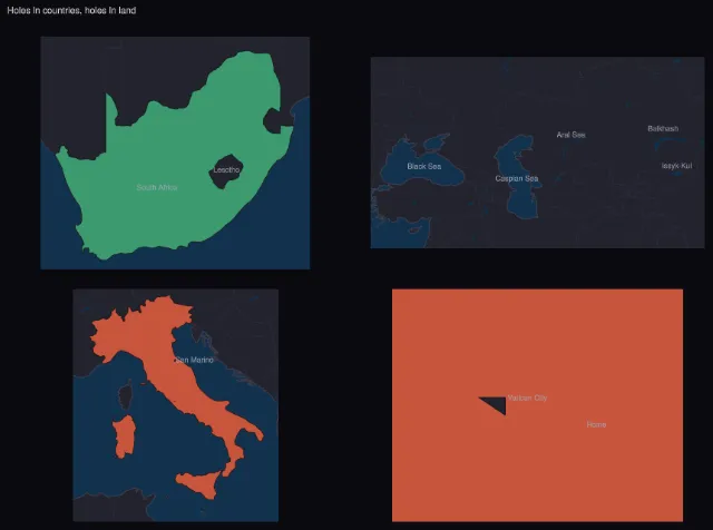 Map: enclaves and lakes