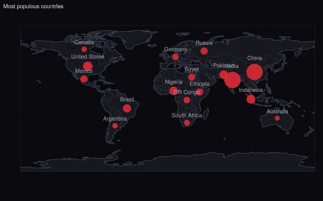 Map: markers at locations